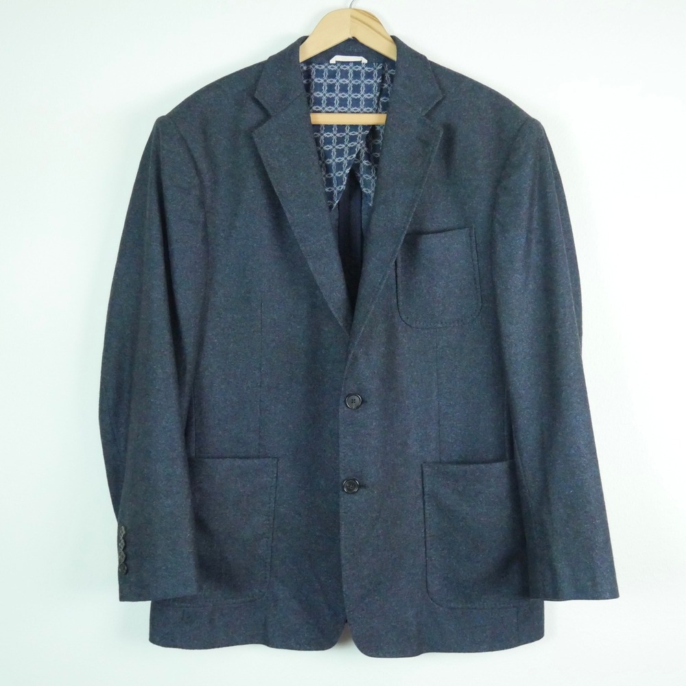 Billy Reid 42R Navy Blue Wool Silk Linen Unstructured Jacket Blazer Italy Jacket